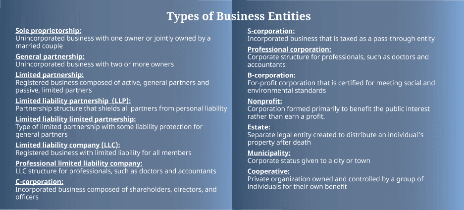 Business Entity formation
